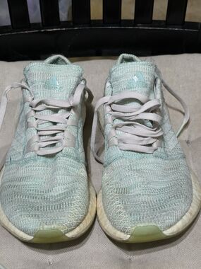 Adidas Knit Running Shoes - Mint Green Size 6.5 Used